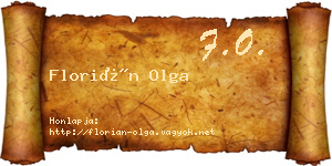 Florián Olga névjegykártya
